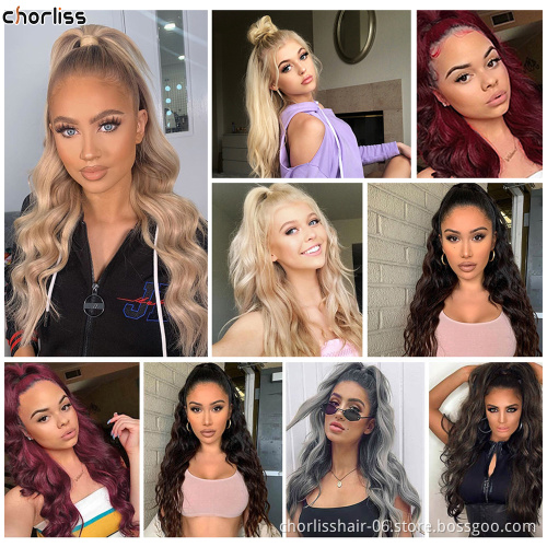 Factory Price Top quality Different Color Chorliss For Kids Water Wave Ponytail Synthetic Wrap Around Ponytails Hair Extensions